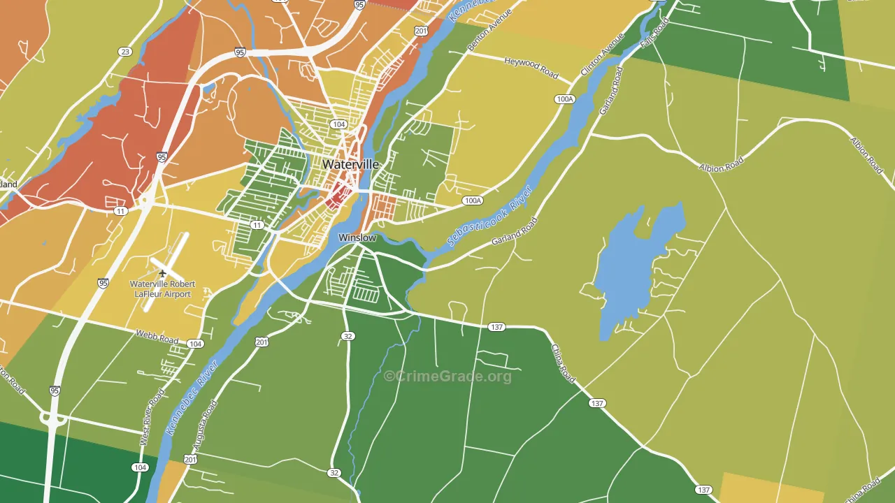 Winslow, ME Map of Robbery Rates