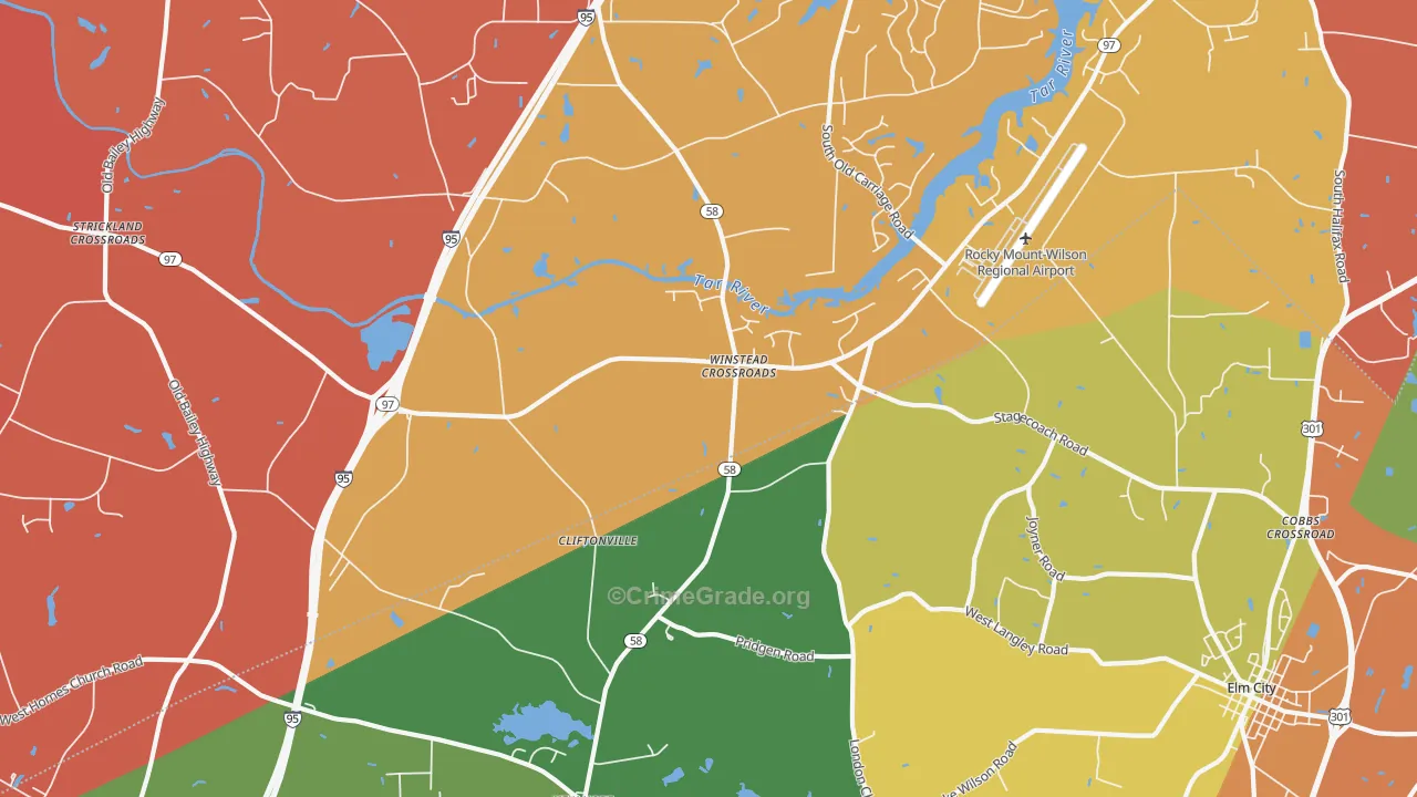 Winstead Crossroads, NC Map of Robbery Rates