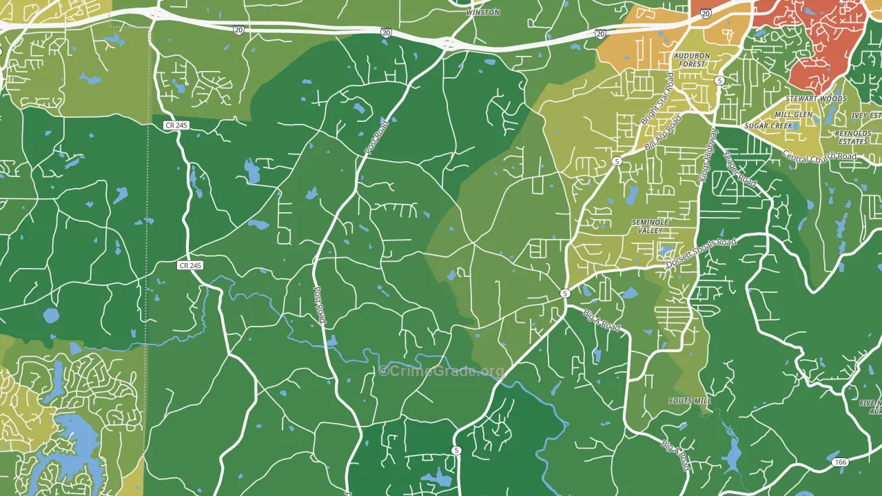 Winston, GA Map of Robbery Rates