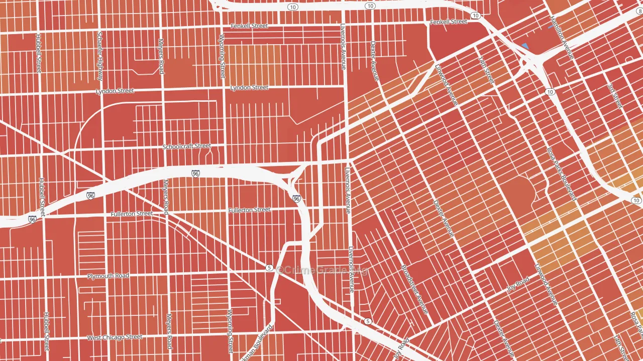 Winter Halter, Detroit, MI Map of Robbery Rates