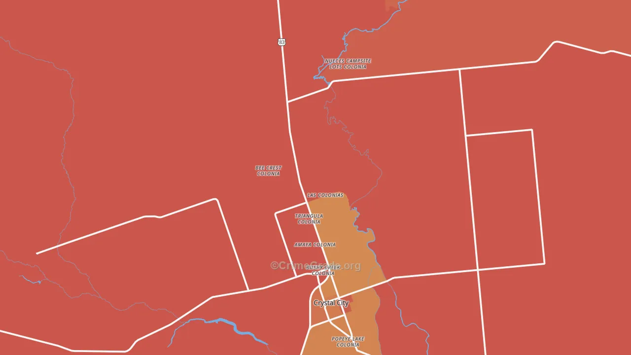 Winter Haven, TX Map of Robbery Rates