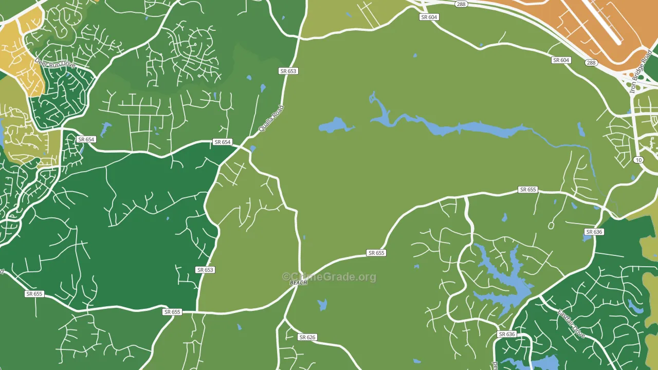 Winterpock, VA Map of Robbery Rates