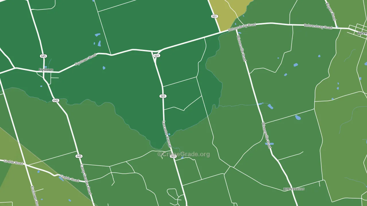 Wintersville, PA Map of Robbery Rates