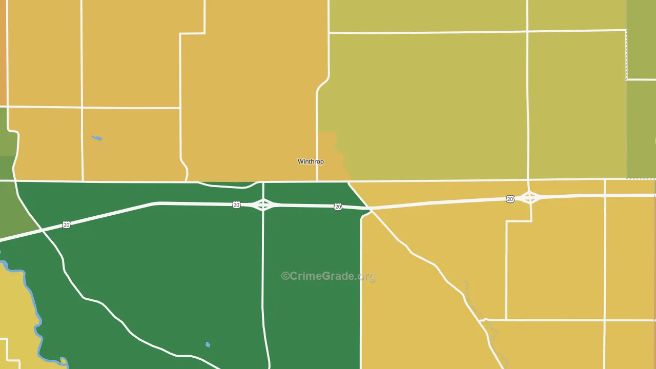 Winthrop, IA Map of Robbery Rates