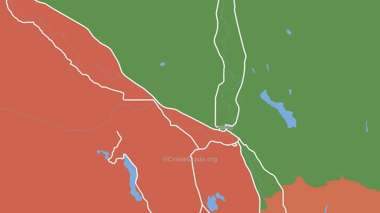 Winthrop, WA Map of Robbery Rates