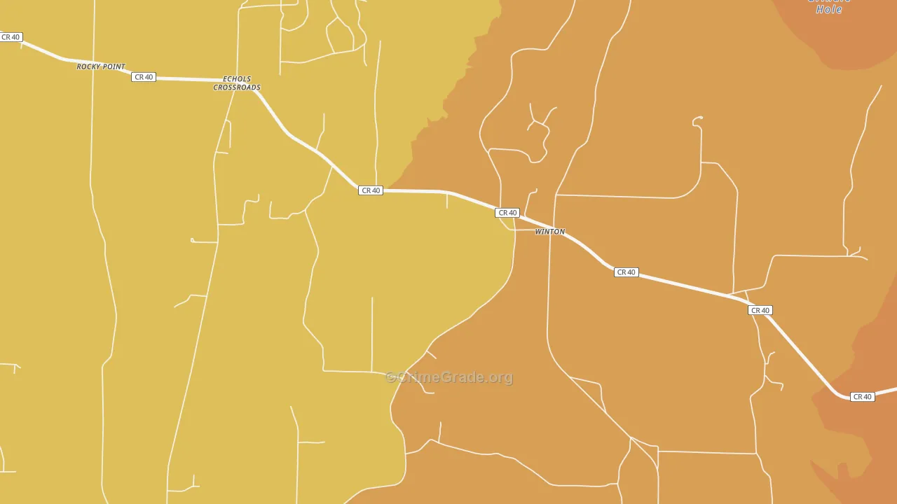 Winton, AL Map of Robbery Rates