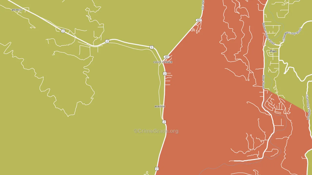 Winton, WA Map of Robbery Rates