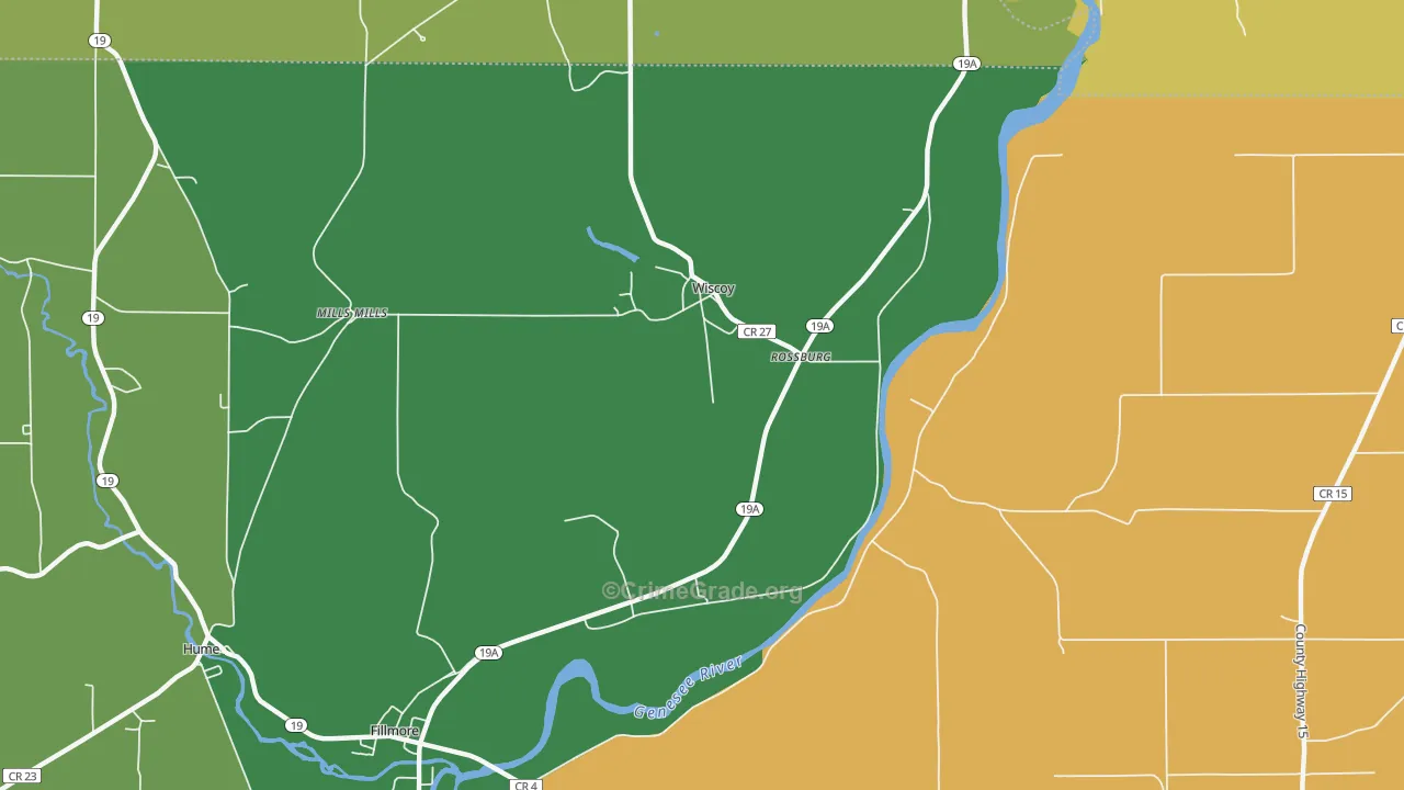 Wiscoy, NY Map of Robbery Rates