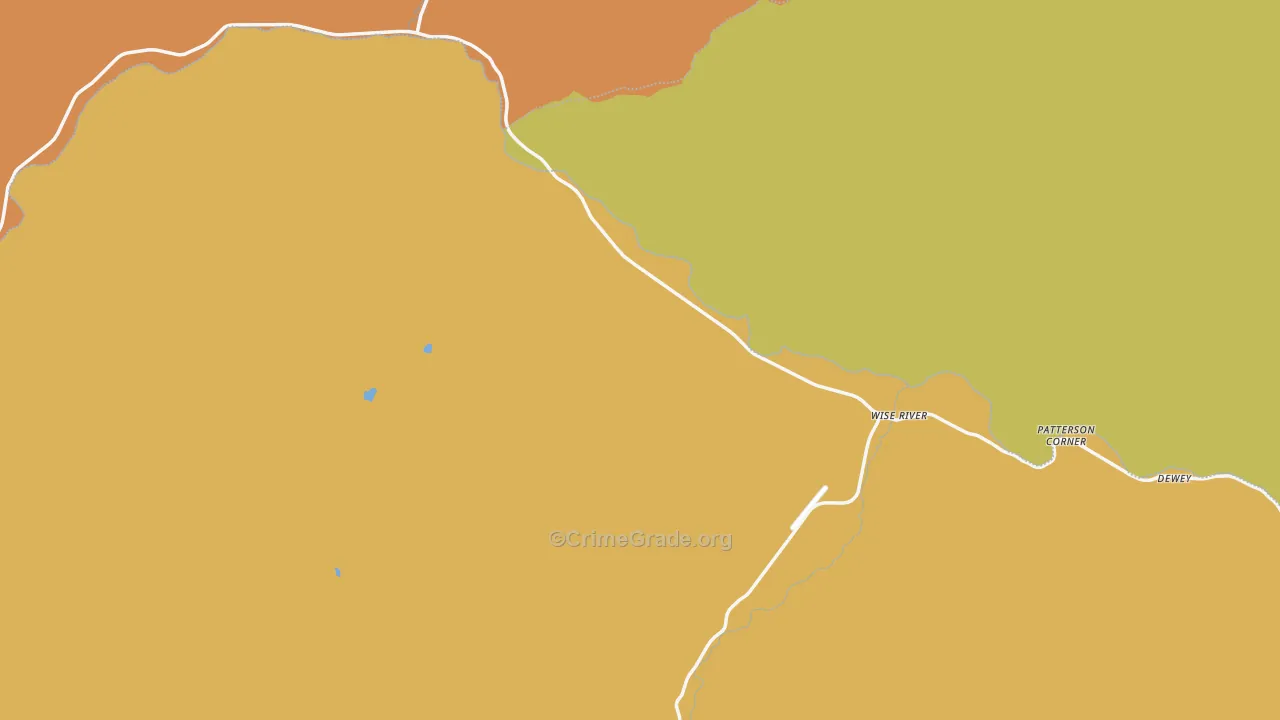 Wise River, MT Map of Robbery Rates