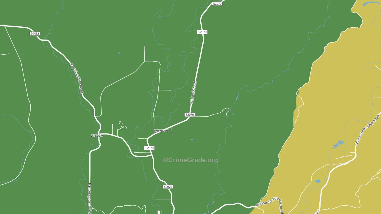 Wishkah, WA Map of Robbery Rates