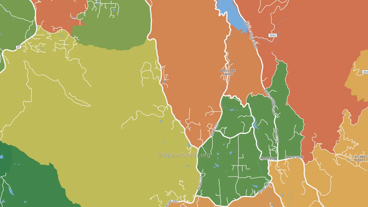 Wishon, CA Map of Robbery Rates