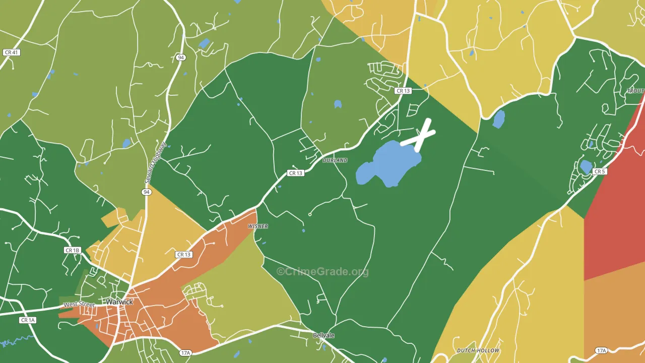 Wisner, NY Map of Robbery Rates