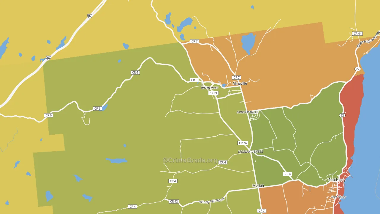 Witherbee, NY Map of Robbery Rates