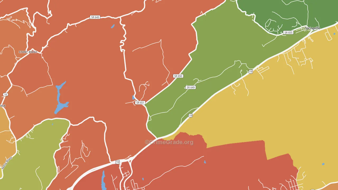 Wittens Mills, VA Map of Robbery Rates
