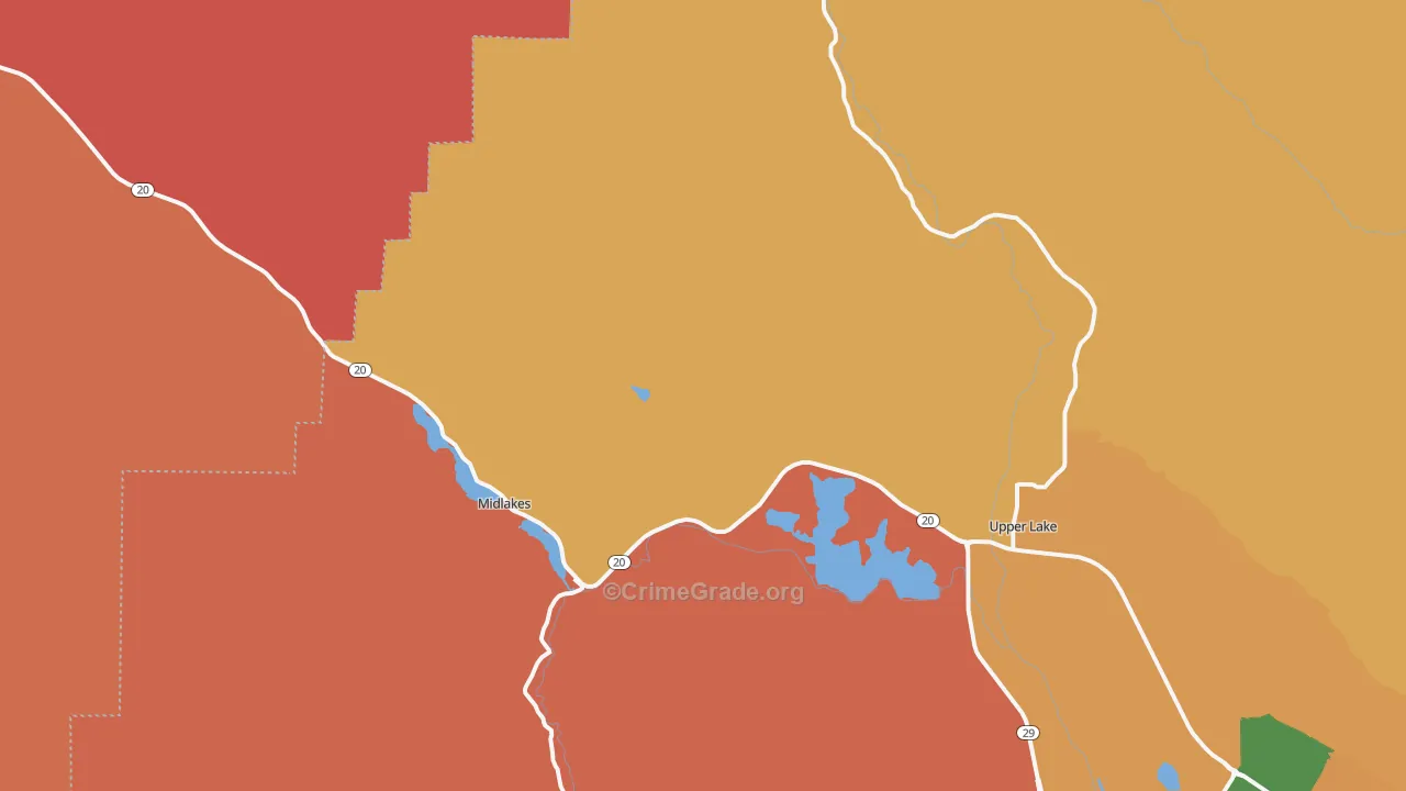 Witter Springs, CA Map of Robbery Rates