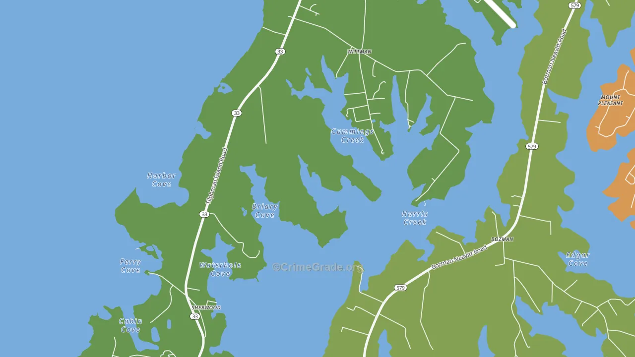 Wittman, MD Map of Robbery Rates