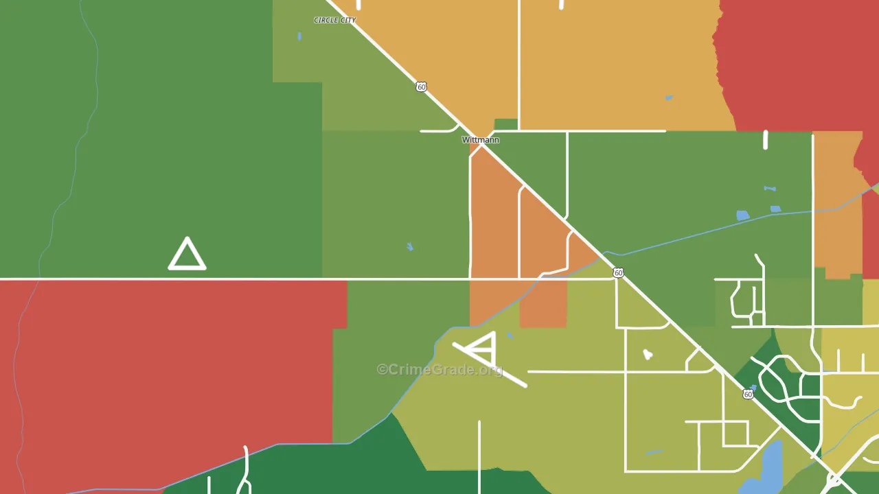 Wittmann, AZ Map of Robbery Rates