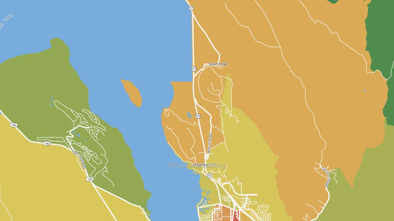 Wocus, OR Map of Robbery Rates