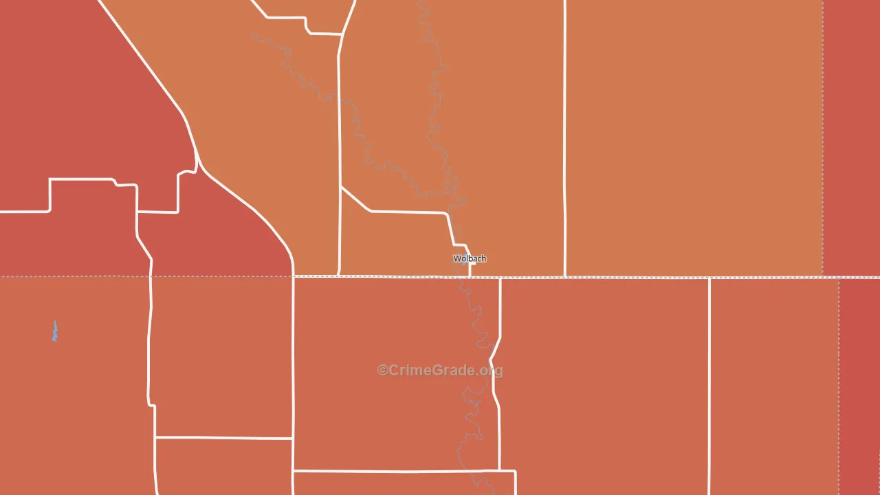 Wolbach, NE Map of Robbery Rates