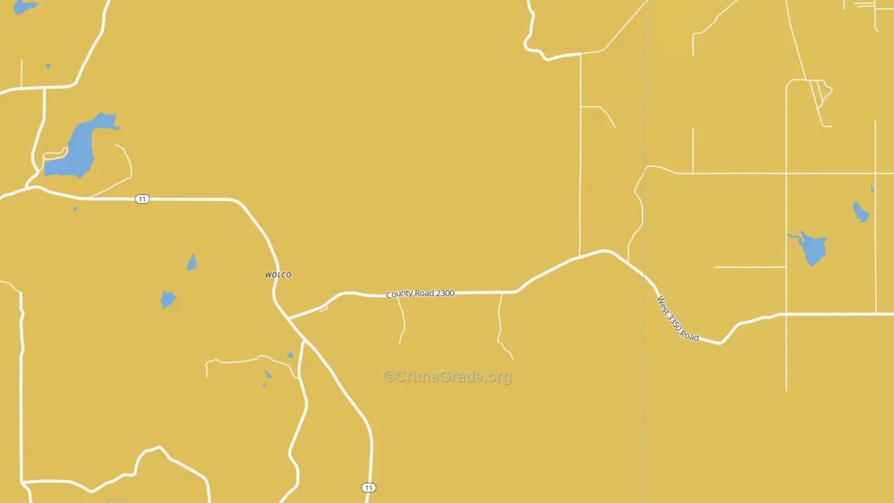 Wolco, OK Map of Robbery Rates