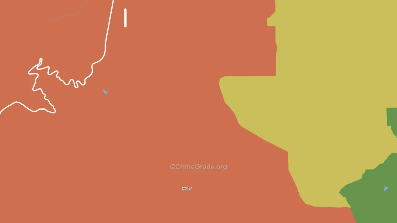 Wolf, WY Map of Robbery Rates