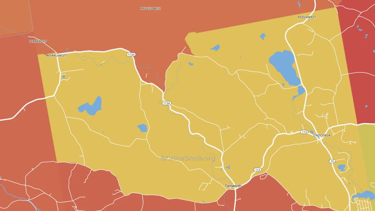Wonalancet, NH Map of Robbery Rates