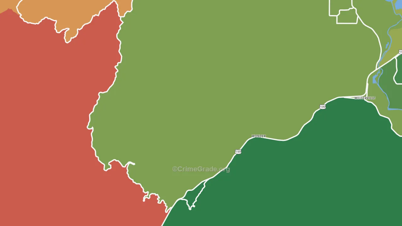 Wonder, OR Map of Robbery Rates