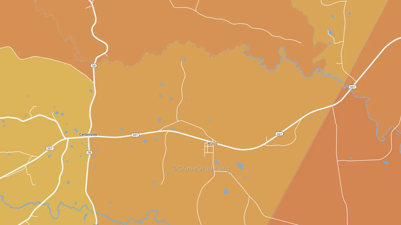 Wood, NC Map of Robbery Rates