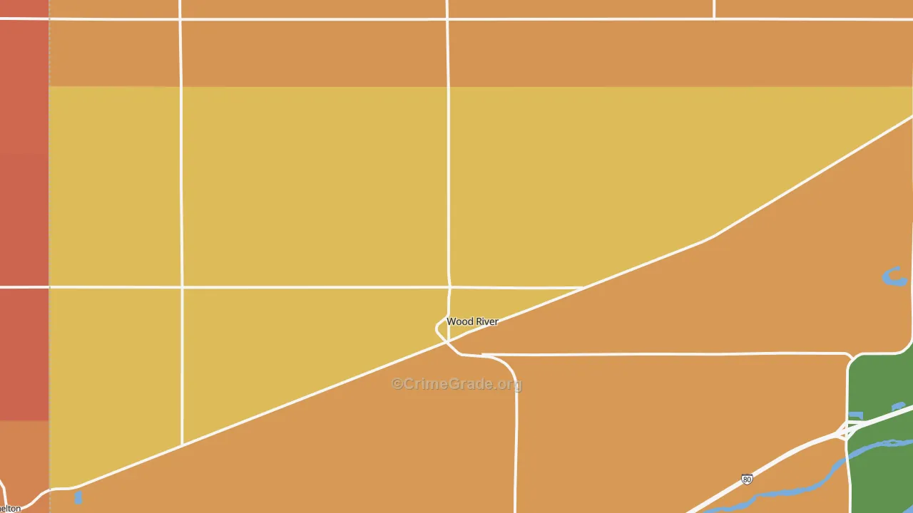 Wood River, NE Map of Robbery Rates