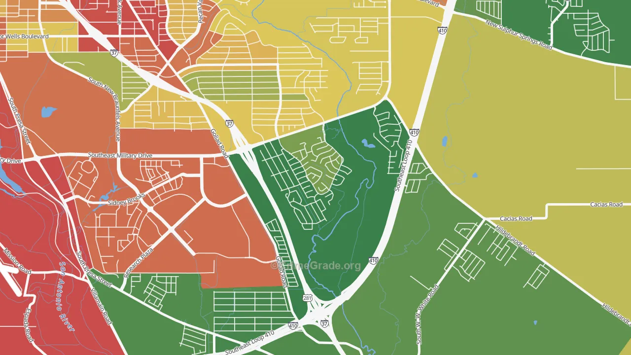 Woodbridge at Monte Viejo, San Antonio, TX Map of Robbery Rates