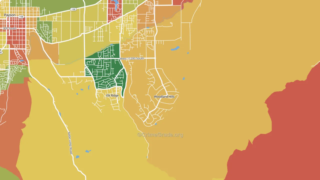 Woodland Hills, UT Map of Robbery Rates