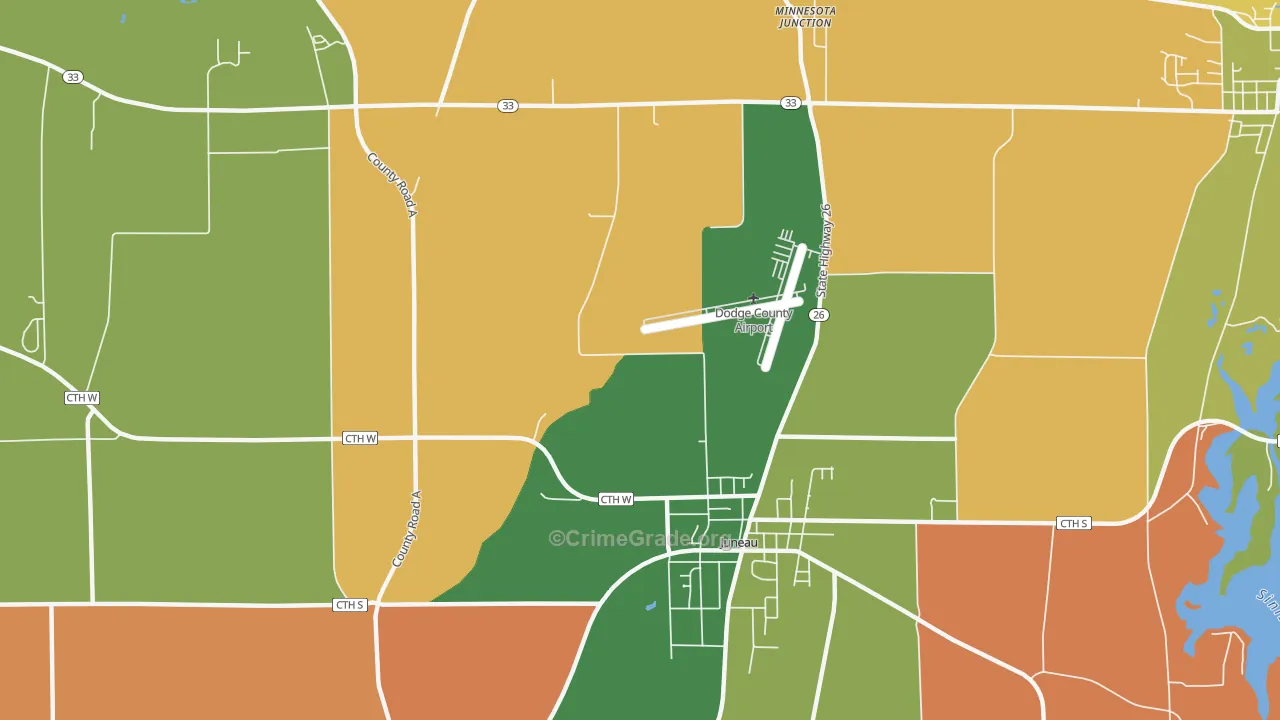 Woodland, WI Map of Robbery Rates