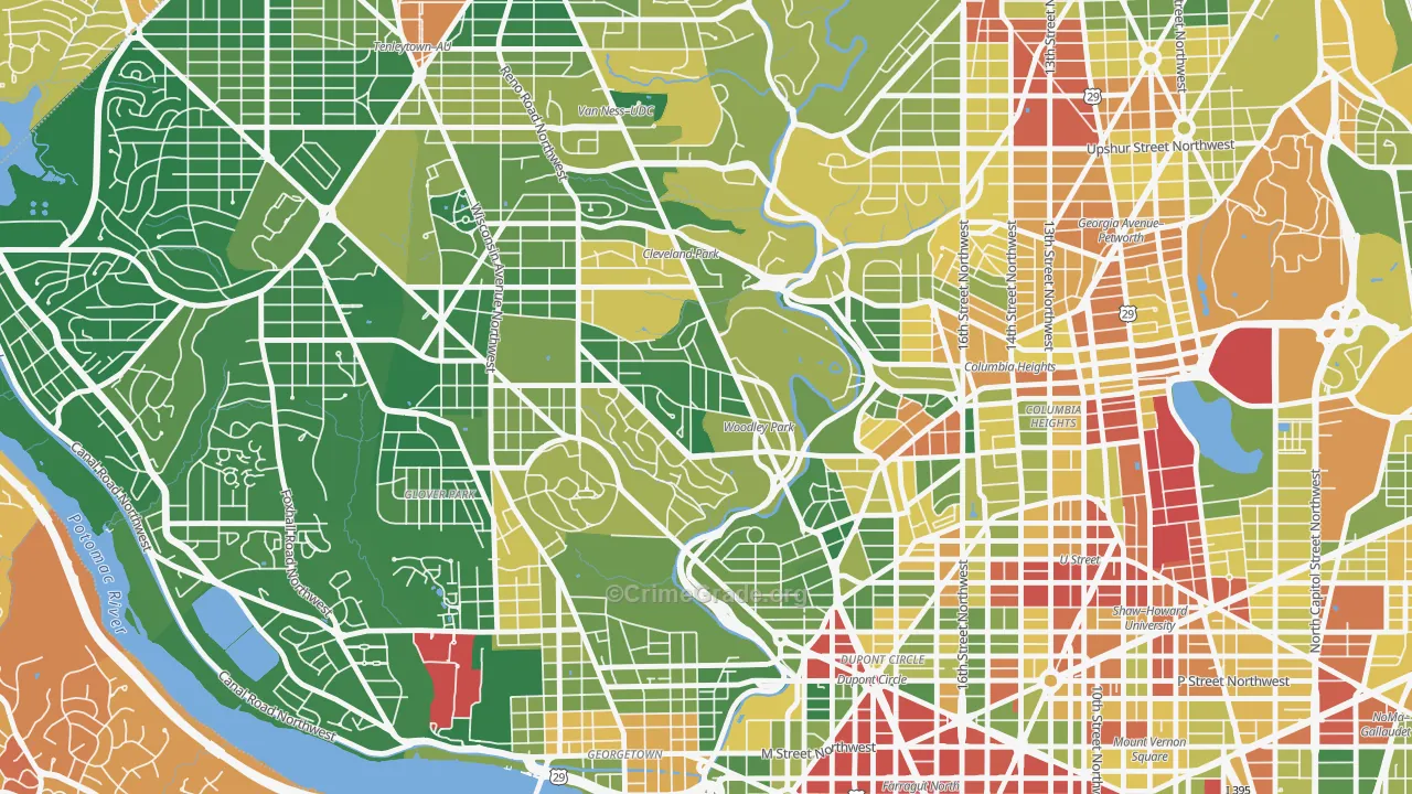 Woodley Park, Washington, DC Map of Robbery Rates