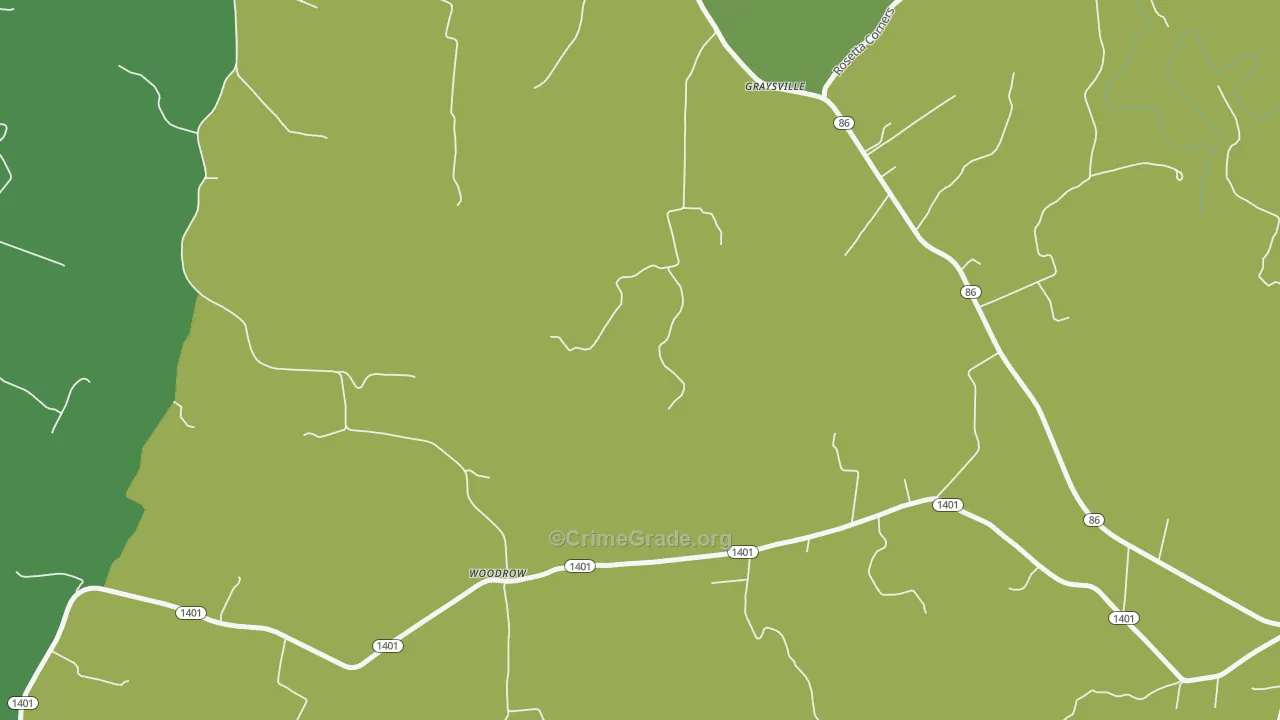 Woodrow, KY Map of Robbery Rates