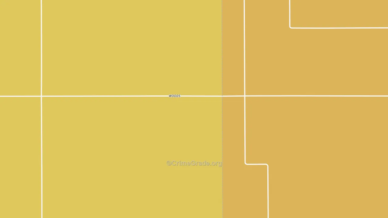 Woods, KS Map of Robbery Rates