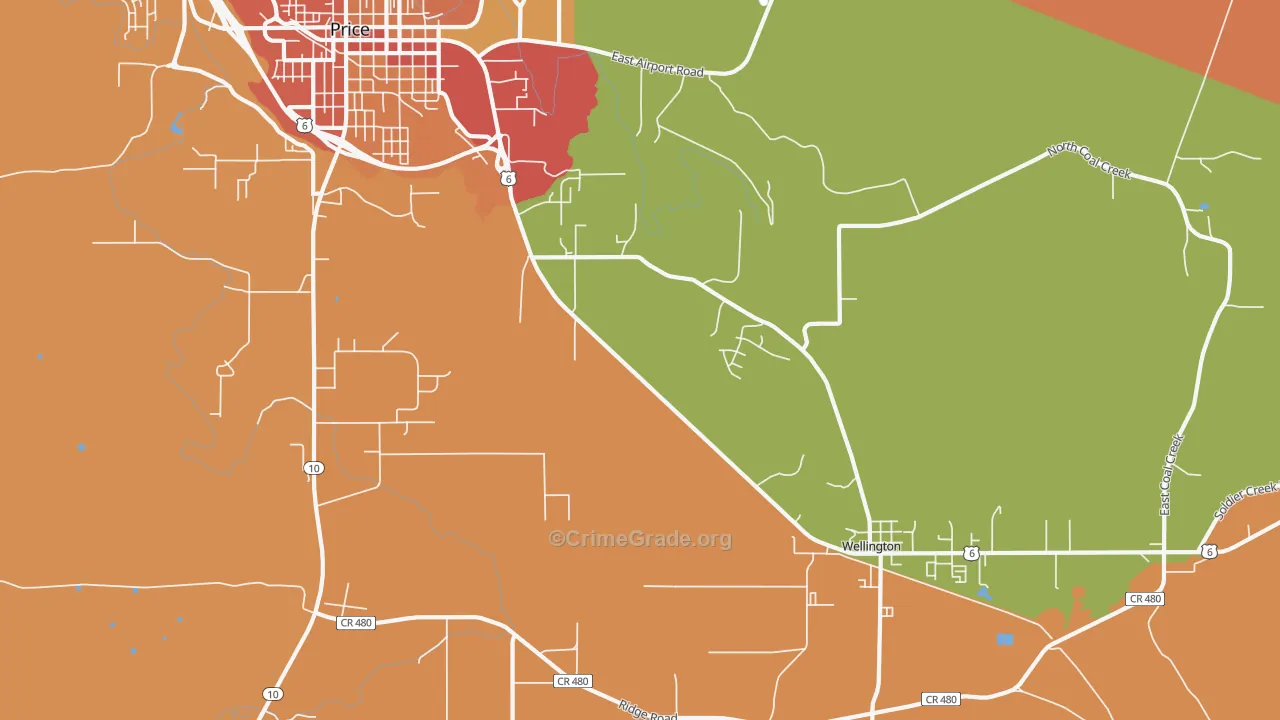 Woodside, UT Map of Robbery Rates