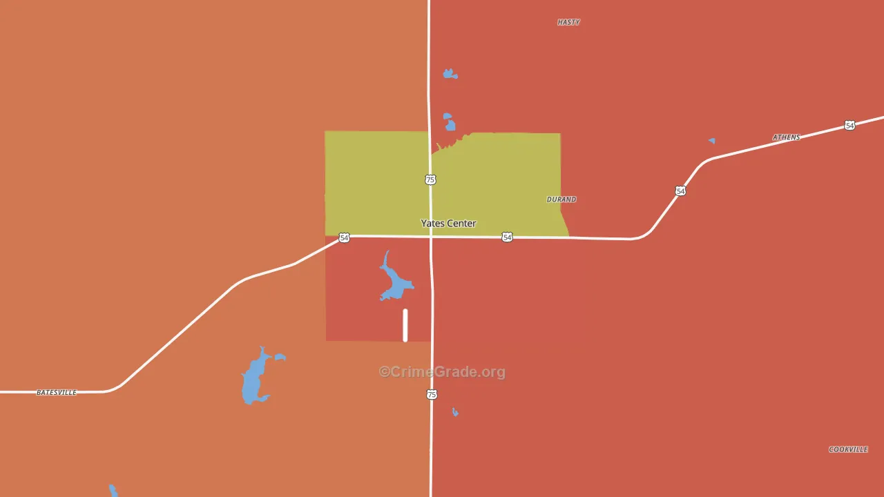 Woodson County, KS Map of Robbery Rates