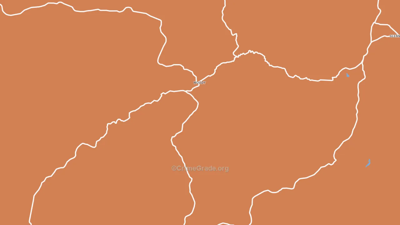 Woody, CA Map of Robbery Rates