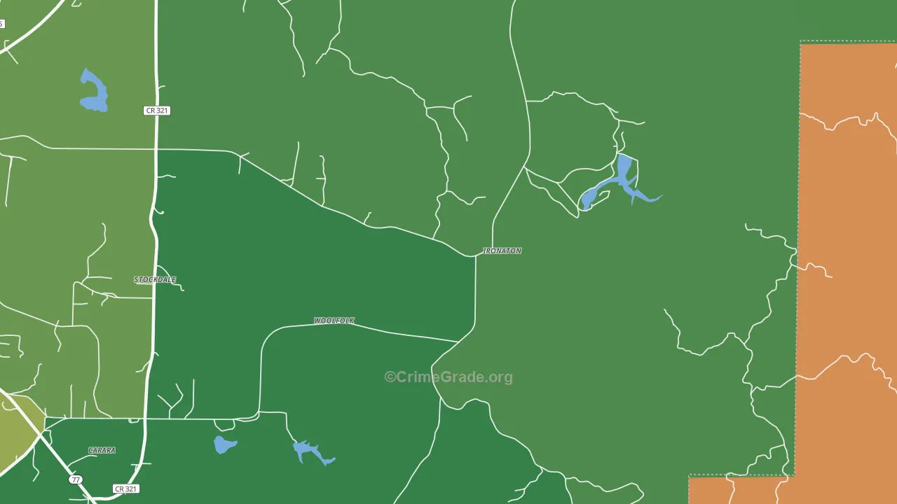 Woolfolk, AL Map of Robbery Rates