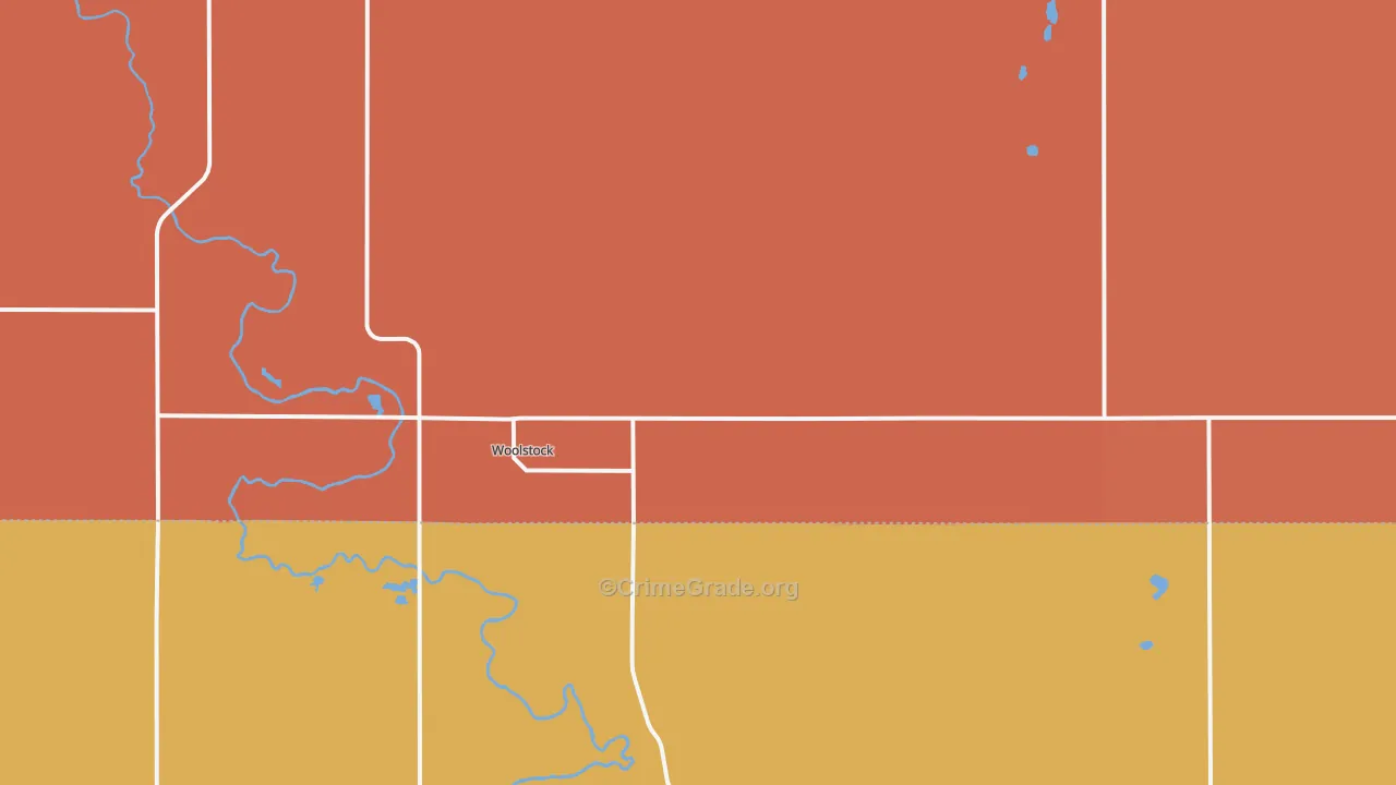 Woolstock, IA Map of Robbery Rates