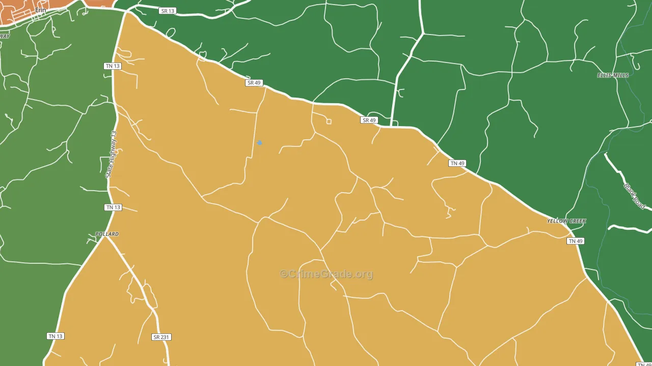 Woolworth, TN Map of Robbery Rates