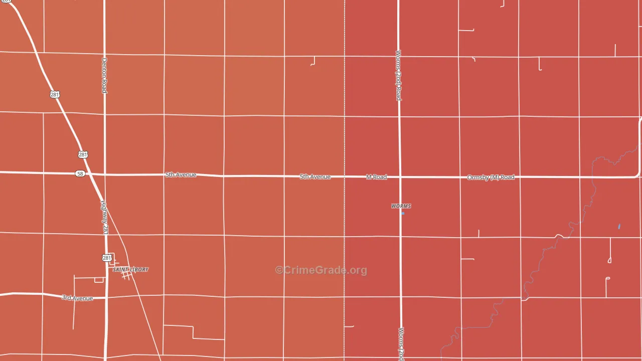 Worms, NE Map of Robbery Rates