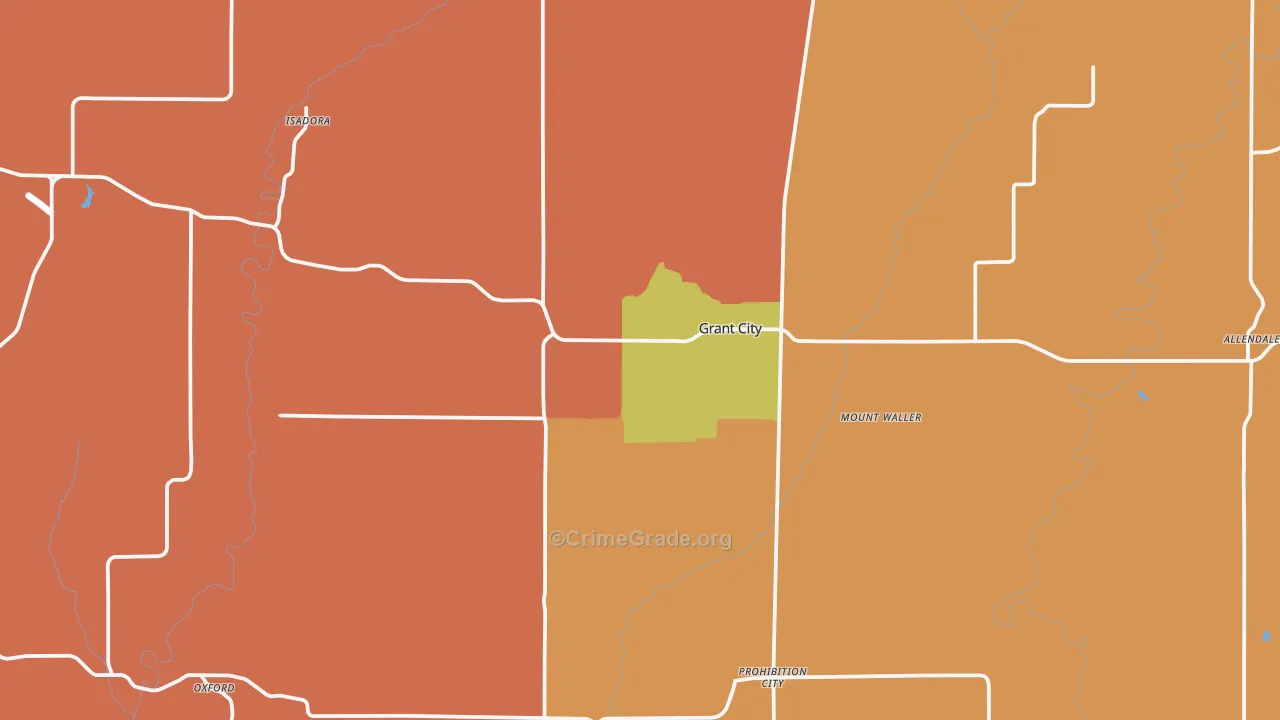 Worth County, MO Map of Robbery Rates