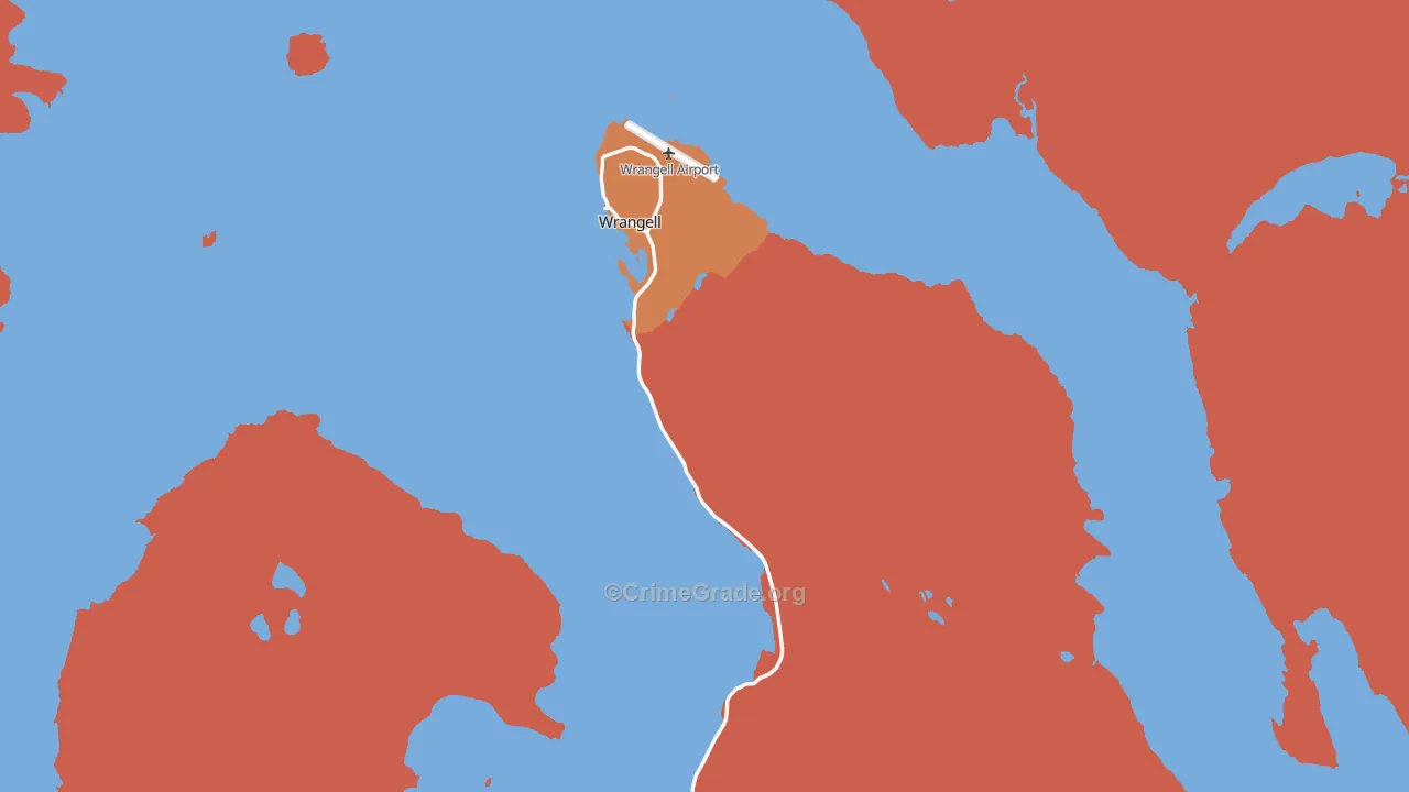 Wrangell, AK Map of Robbery Rates