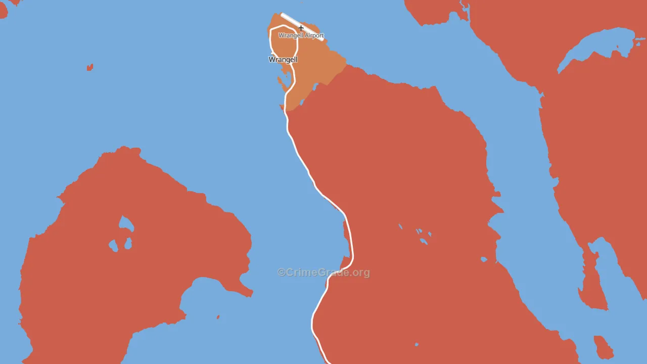 Wrangell City and Borough, AK Map of Robbery Rates
