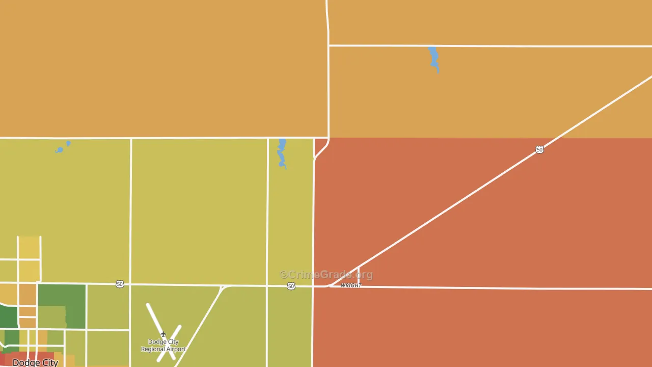 Wright, KS Map of Robbery Rates