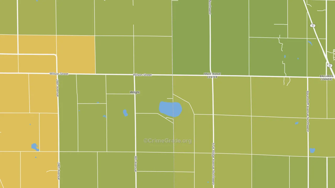Wright, MI Map of Robbery Rates