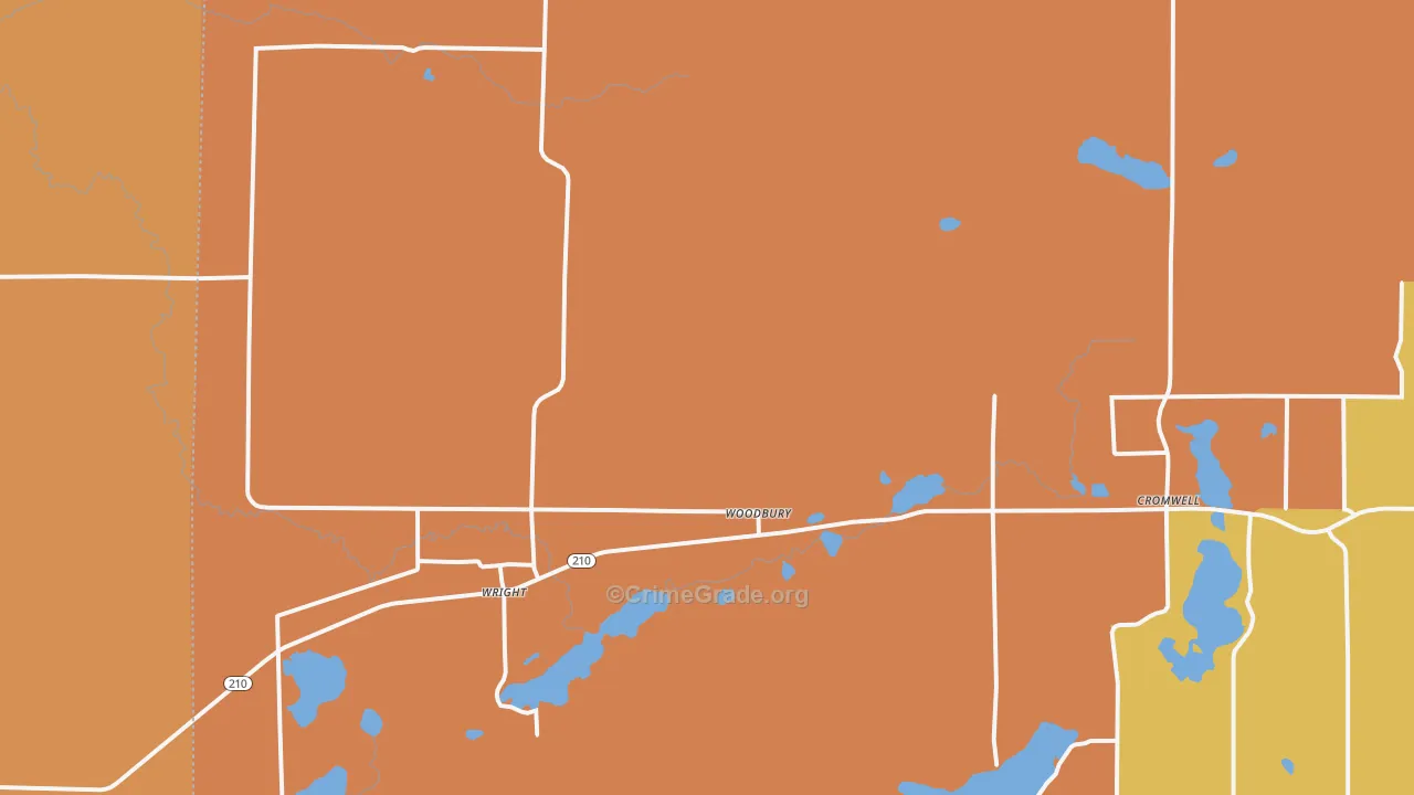 Wright, MN Map of Robbery Rates