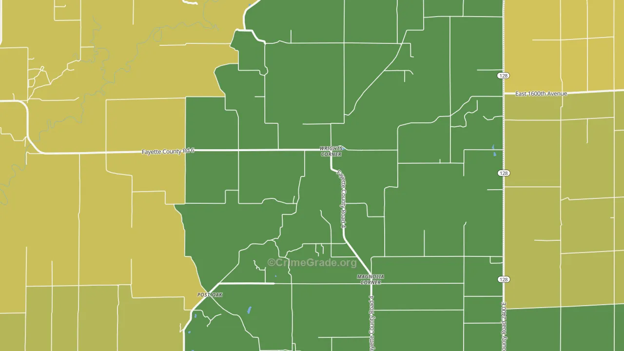 Wrights Corner, IL Map of Robbery Rates