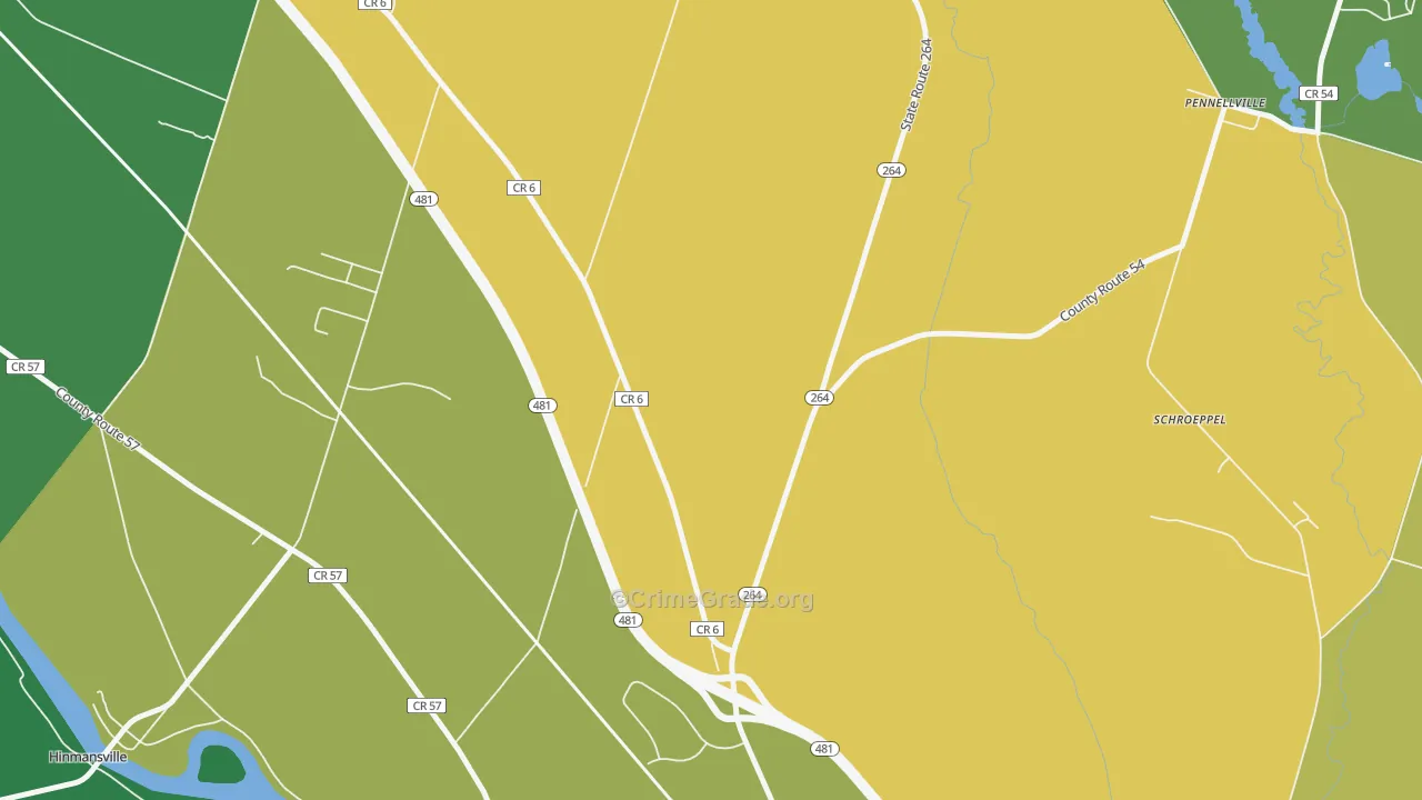 Wrights Corners, NY Map of Robbery Rates